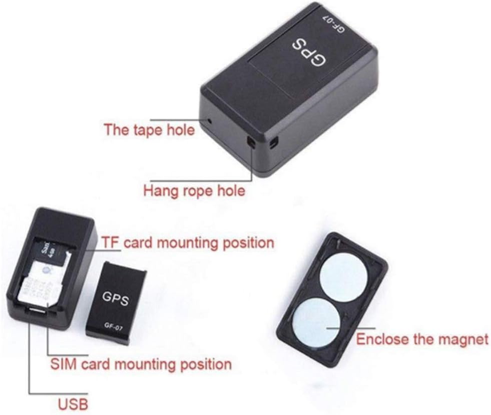 Mini Car Magnetic GPS Small Size and Light Weight Easy for Carry Hide Accurate Convenient Small Affected Suitable for Defense Theft Lost Black