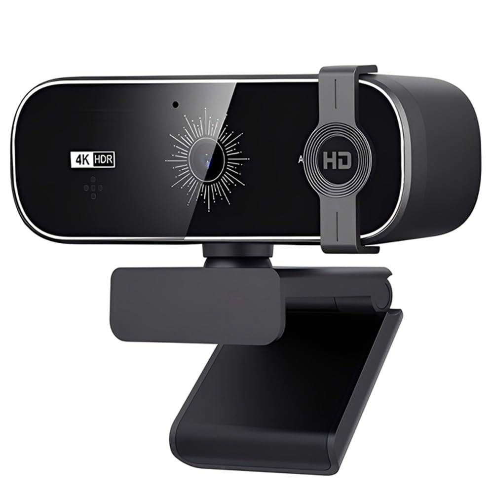 Webcam 4K con Control Remoto y Cubierta de Privacidad. Plug & Play para PC de Escritorio, Portátil y Videollamadas.