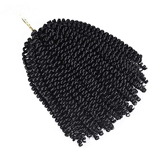Spring Twist Hair Crochet Braids Hair Extensions Passion Twist Crochet Hair Braiding Hair Low Temperature Kanekalon Synthetic Fiber 8 Inch Natural Black，1 Pack，30 Strands,110g/Pack