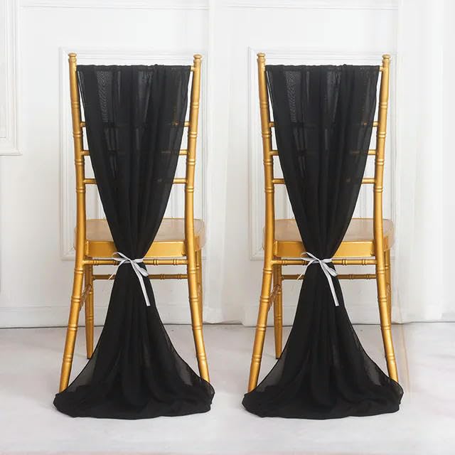 Nœuds de chaise de mariage en mousseline vert sauge pour rideau de fête