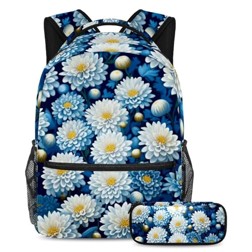 Cartable marguerites blanches sac à dos grande capacité ado fille