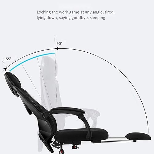 Miniatura 3 de Silla ergonómica de escritorio con respaldo lumbar y altura ajustable, reposacabezas de asiento de malla transpirable, cojín de espuma suave (un