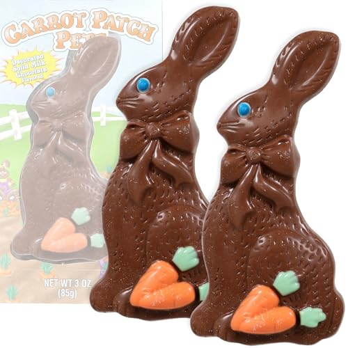 Carrot Patch Easter Chocolate Bunny | Milk Chocolate Solid Rabbit