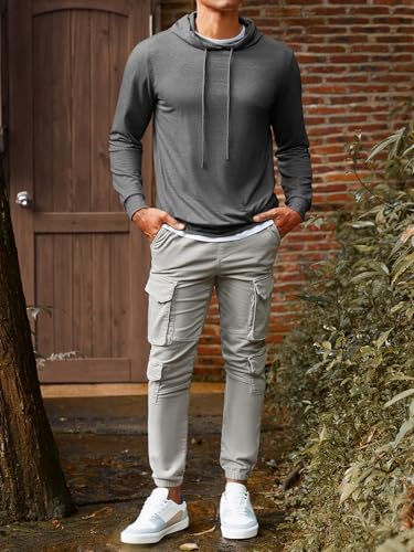 Runcati Mens Lightweight Hoodies Pullover Long Sleeve Casual Workout Athletic Shirt Hooded Sweatshirts4