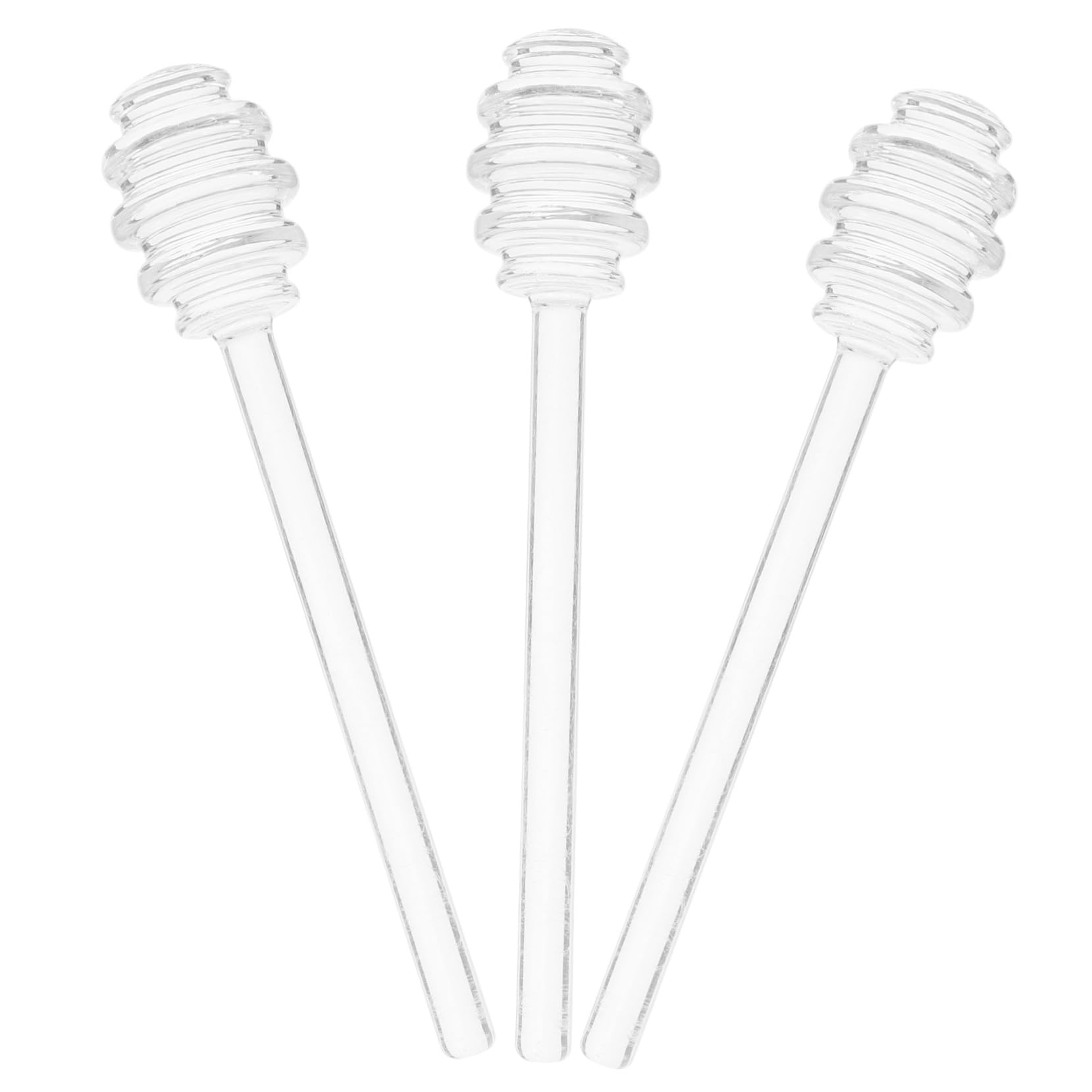 ULTECHNOVO 3Pcs Honey Glass Rods for Stirring Tea Jam Simple Honey Whisking Sticks for Household Use Unique Spiral Design Easy to Clean Housewarming
