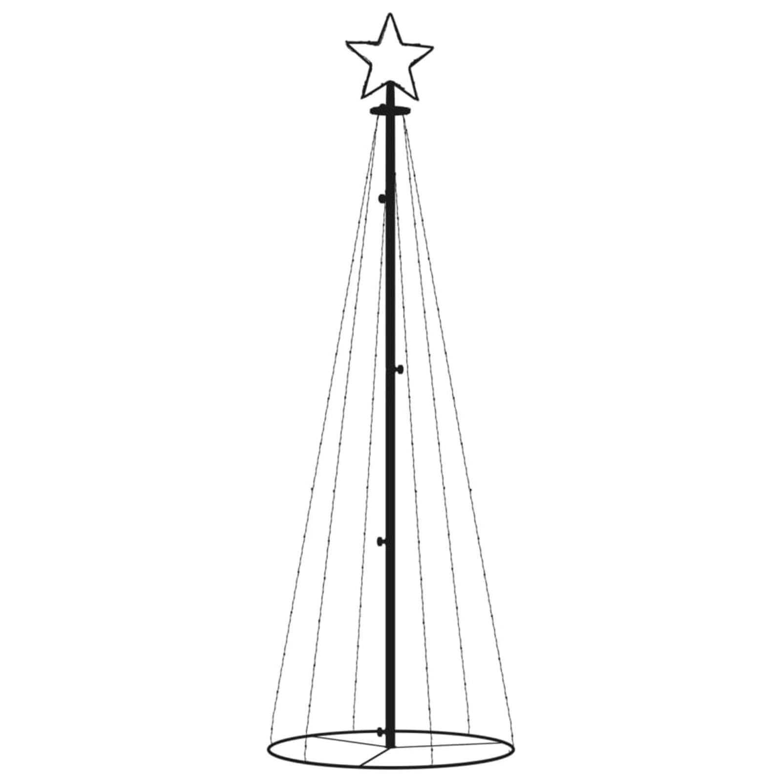 Tidyard Weihnachtsbaum Kegelform Tannenbaum Lichterbaum Weihnachtsdeko Stern Beleuchtung Außen Beleuchtet Lichterkette Warmweiß 108 LEDs 70 x 180 cm (Durchmesser x H)