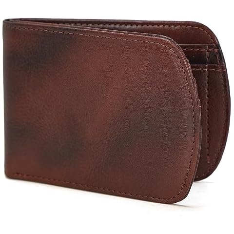 Polare Slim Curve Front Pocket RFID Blocking Italian Real Leather Bifold Wallet for Men (Coffee) Cover