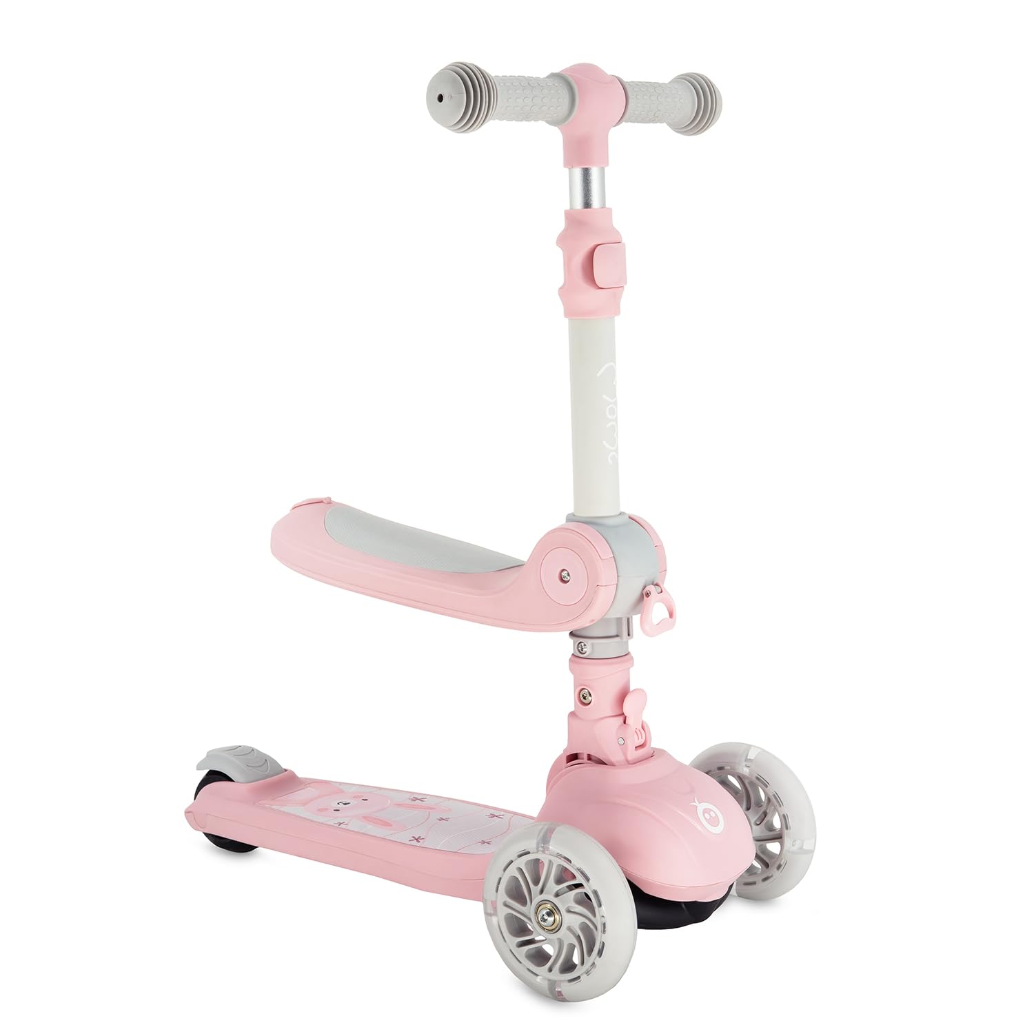 MoMi Debe Trottinette pour Enfants à partir de 1 an jusqu'à 50 kg - Trottinette 2 en 1 avec siège Pliable - Trottinette pour Enfant avec 2 hauteurs réglables - Trottinette Pliable pour intérieur et