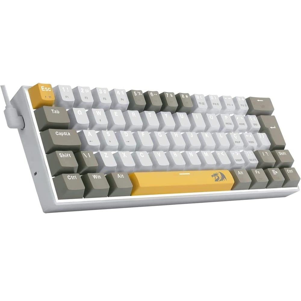 Teclado Gamer Redragon Lakshmi Amarelo+branco+ Cinza