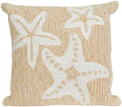 Liora Manne Frontporch Indoor/Outdoor Pillow, 18" Square, Starfish Neutral