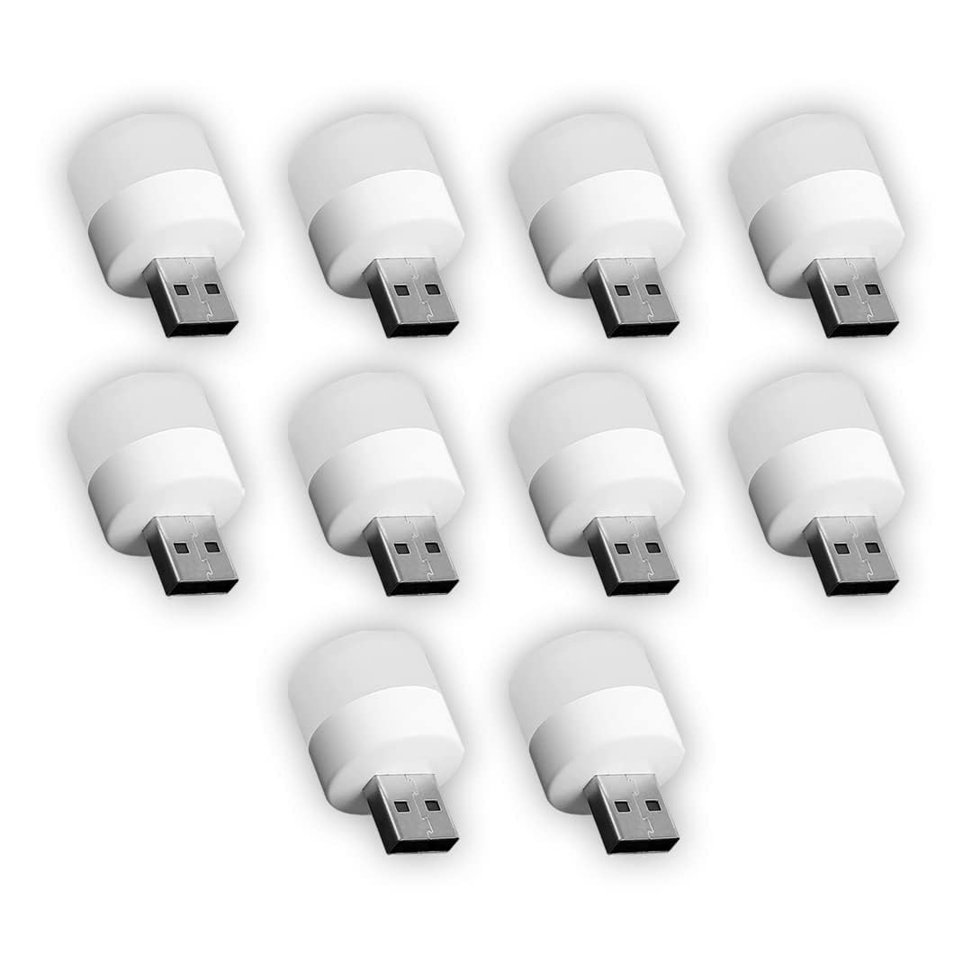 USB LED Bulb Mini Light for Home & Travel, Portable Bright Light, Compact Design for Emergency, Study & Night Use Small White Bulb |1W Power Source (Pack of 10)-image-22