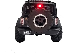 RC Rear Brake Lamp Tail Light with Spare Tire Holder Bracket for Traxxas 1/18 TRX4M Bronco Car, High Mount Stop Light with Spare Tire Mounting Bracket Carrier