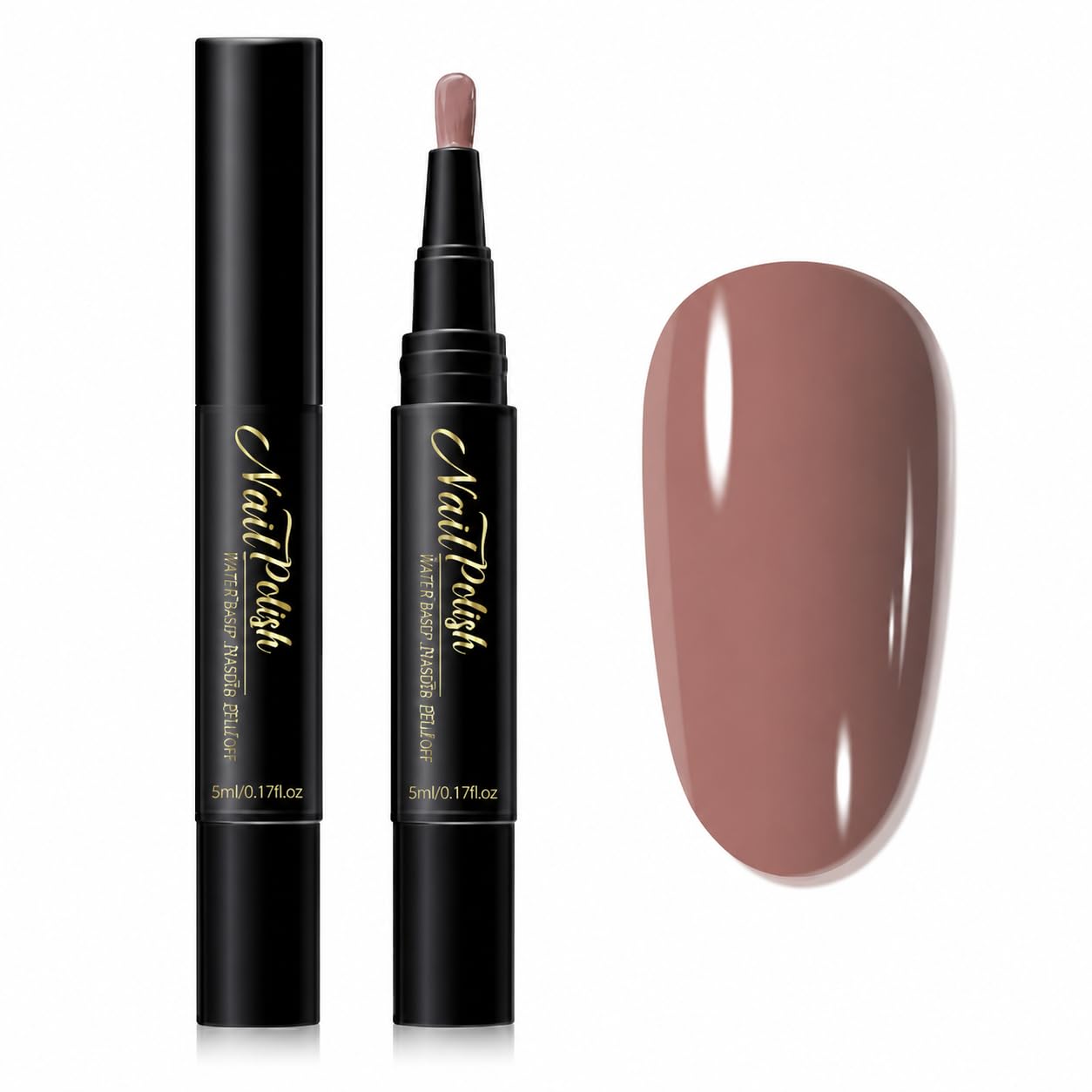 Water-Based Brown Nail Polish Pen, ,Fast Drying Water Based No UV Light