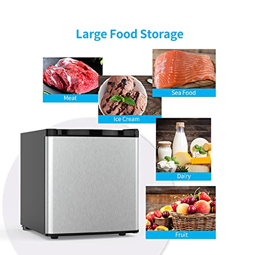 Upright Freezer Compact, Single Door, Reversible Stainless Steel Door, Adjustable Removable (Silver, 1.1 Cu. Ft.) Sliver (1022003800) #TOP1