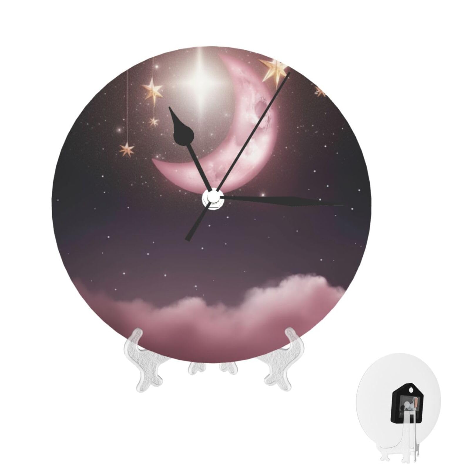 Horloge murale silencieuse lune 25cm pour en finir avec le tic-tac