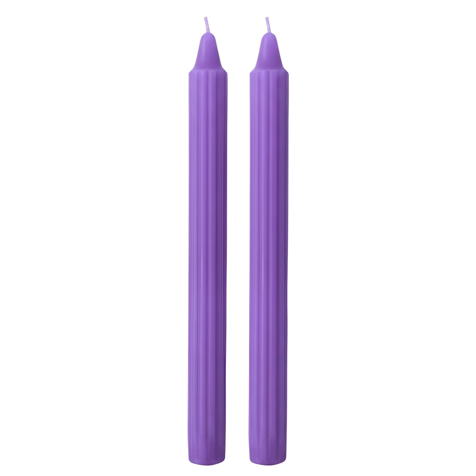 Cereria di Giorgio Risthò Doric Candles for Candlestick, Wax, Lavender, 2.2 x 25 cm