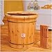 Produktbild XYZX Fußschaufel Fußbad Barrel Massivholz Natur verdicken Fuß Becken Holzeimer Foot Spa Tub Haushalt Pedicure Spa Massage mit Deckel 40cm