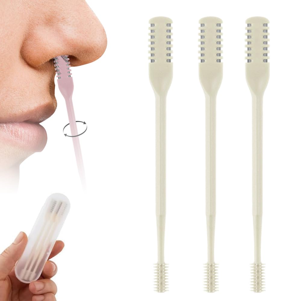 2-in-1 Nasal Hair Cutter 2025 Upgraded Double-Sided Nose Hair Removal Tool 360 Rotating Nose Hair Trimmer Portable Hair