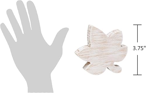 Collins Painting Hoja de madera lavada blanca envejecida, letreros de otoño de madera para mesa, decoración rústica del hogar de otoño para otoño