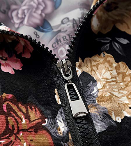 Scofeel Embroidered Floral Pattern Men Classic Bomber Jacket Coat Plus Size #TOP4