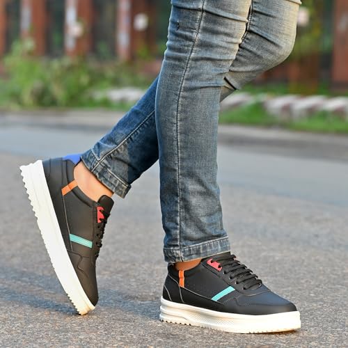Image of Cruiser Mens Sneakers | Casual Shoes | Cone Heel Lace-Up Sneakers for a Unique Look |Experience Comfort & Style with Soft Cushioned Insole | Trendy Lace-Up Design Sneaker (2565)