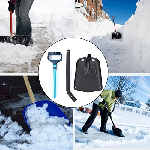 Snow Shovel for Driveway Car Home Garage Portable Folding Snow Shovel Mud Shovel with Retractable Ergonomical Long Handle and Large Capacity for Snow Removal Climbing Camping Shovel Tool