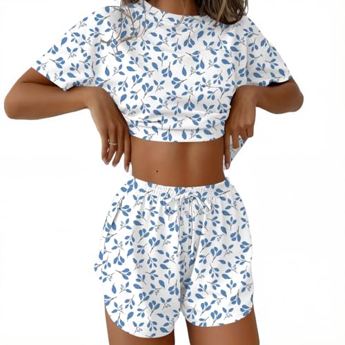 Image of Ekouaer Womens Pajama Sets Sexy Lounge Sets Side Split Short Pj Sets Cute Pjs 2 Piece Comfy Sleepwear Loungewear