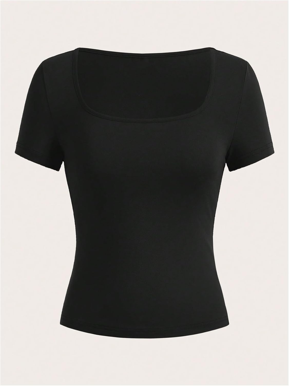 SOLY HUX Women's 3 Piece Square Neck T Shirts Summer Short Sleeve Fitted Dressy Casual Tops - Image 4