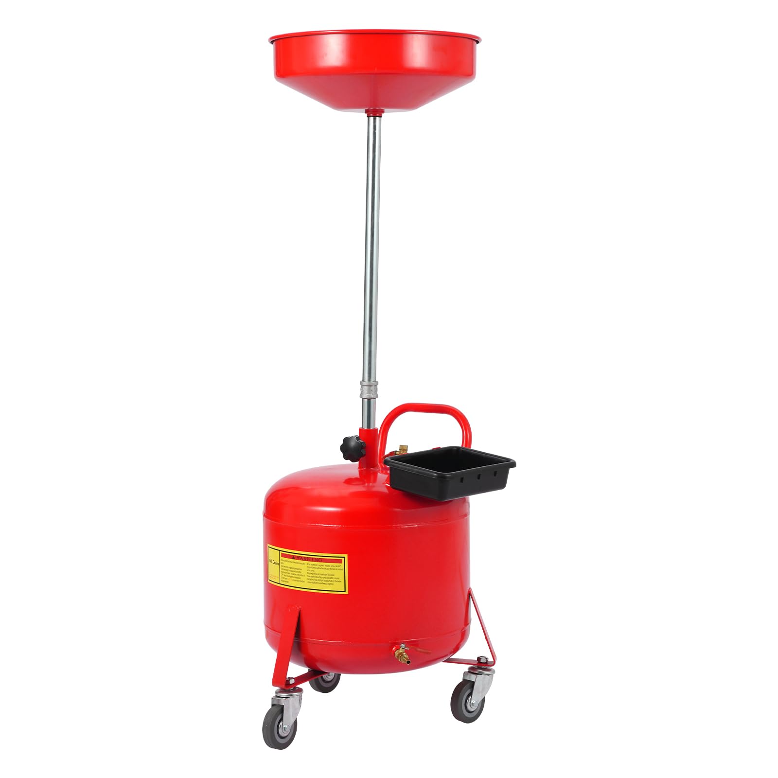 Garvee Mobiler Ölauffangwagen 30.28 L Luftbetriebener Ölwechselbehälter, höhenverstellbarer Trichter, auslaufsicher, mit Werkzeugkasten, für Autos, Motorräder, LKW – Rot. 8 Gallon Waste Oil