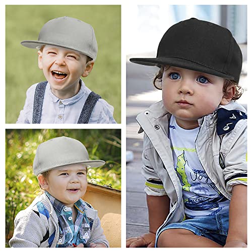 Lapi.zapi 2 Pack Toddler Baseball Hat For Boys Girls Snapback Cap Adjustable Cotton Dinosaur Hats Kids 1-5 Years (2-5 Years, 2Pack Black & Grey) #TOP3