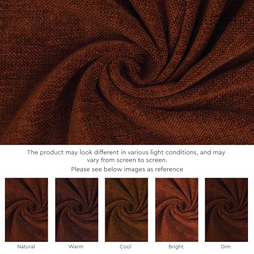 Image of Encasa XO Dining Table Runner for 4 to 6 Seater | 32x91 cm | Rust Orange | Chenille Fabric | Machine Washable