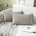 MIULEE Funda de Cojín de Rayas de Maíz Fundas de Almohada Suave Decorativa Pana Cojines Granulado Poliéster para Habitacion Sofá Silla Cama Sala de Estar Dormitorio 30x50cm 2 Piezas Gris Claro