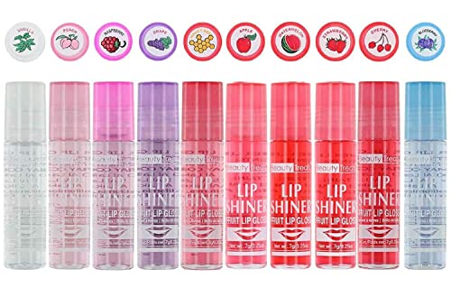 Lip Shiner Roll-On Fruit Lip Gloss By Beauty Treats; 6 Piece Assortment Set, 0.25Oz / 7G Each #TOP1