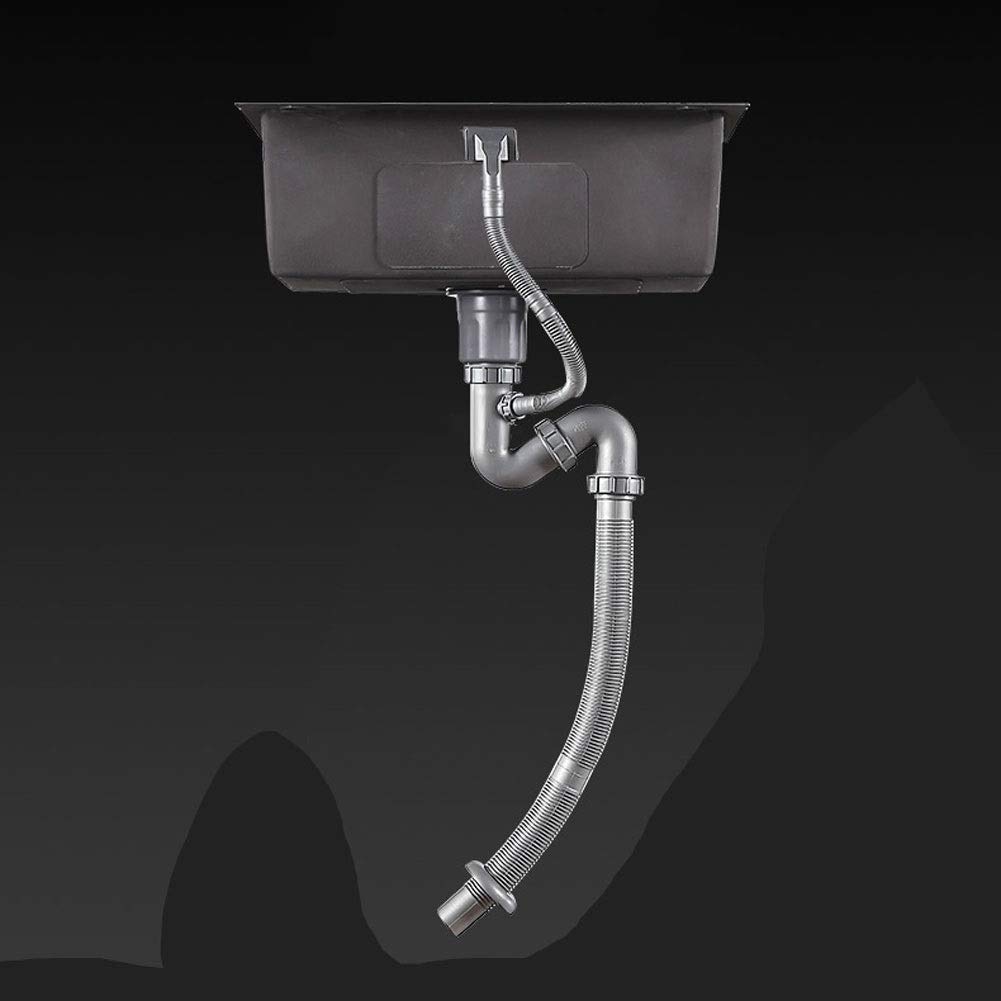 Juego de Fregadero de Acero Inoxidable, Fregadero Individual para Cocina con Kit Completo de fontanería, desagüe y escurridor para instalación empotrada (Tamaño: 68x45cm)
