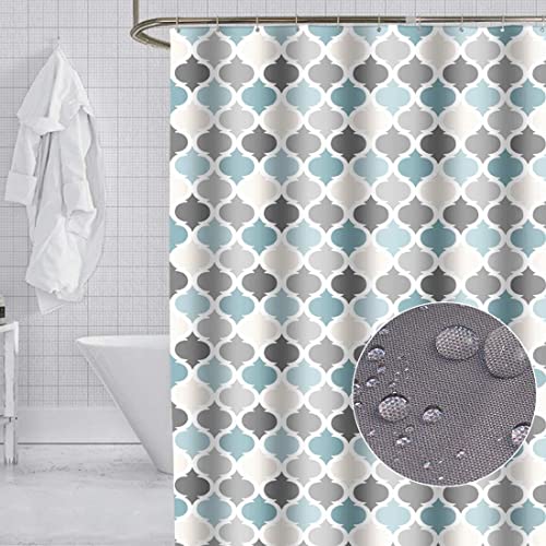 GONOVE Shower Curtain 180 x 180cm Mildew Resistant Waterproof Polyester Fabric Geometric Bathroom Shower Curtain Liner Long Washable Bath Curtain with Hooks