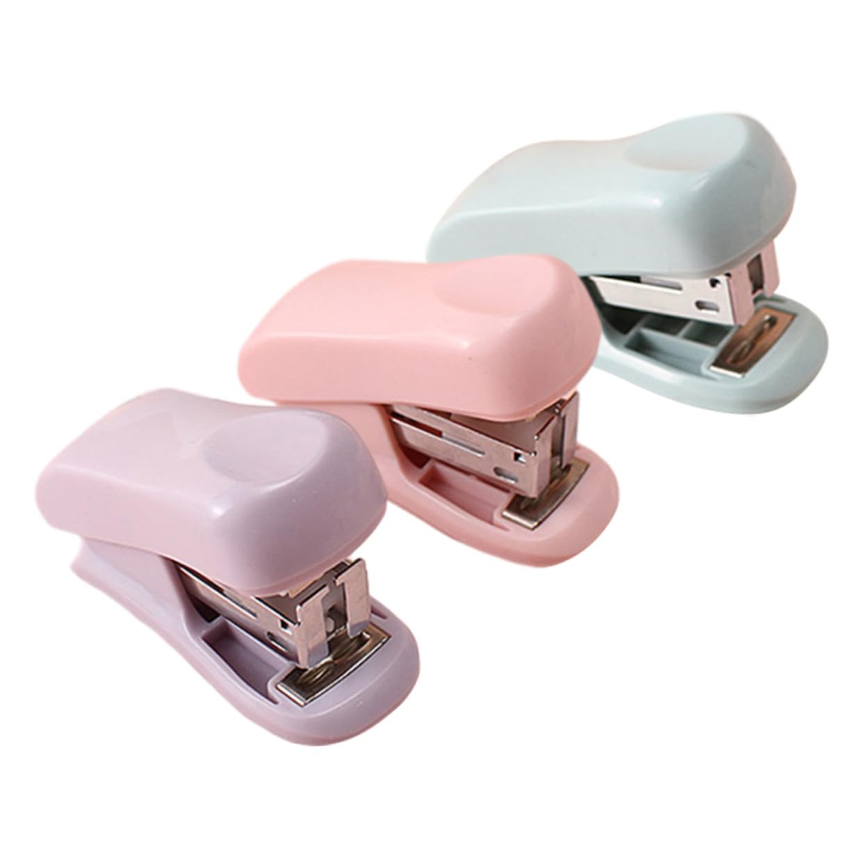 NUOBESTY 5 Ensembles Mini Agrafeuse Papeterie De Bureau Agrafeuse À Main En Plastique Petite Papeterie Esthétique De Bureau Mignonne De 3 pièces * 5