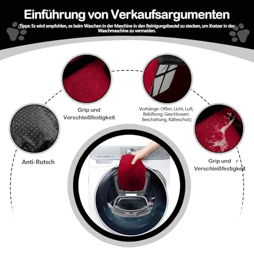 Babyezz Hunde/Katzenzeltbett, Wasserdichtes Tipi Zelt,Atmungsaktives,Waschbares Hundehaus Für Drinnen Und Draußen,Tragbares Hundehöhle/Katzen Höhle,Für Kätzchen,Welpen (Rot, S)