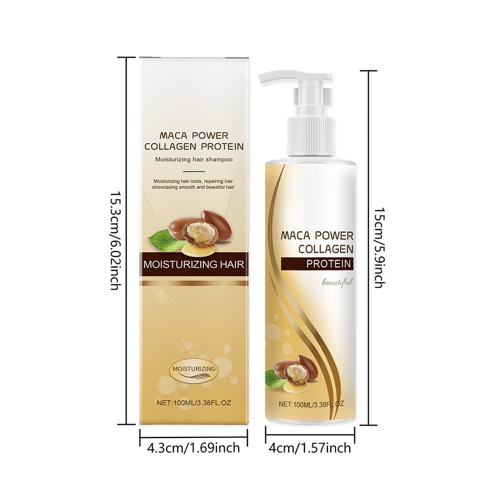 Shampoo idratante al collagene, lavaggio quotidiano delicato for capelli lisci, lucenti e gestibili