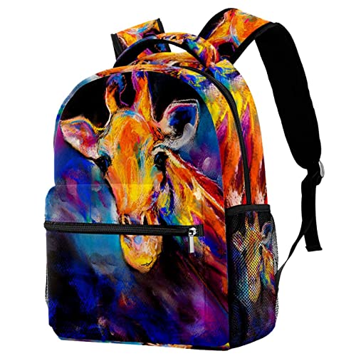 Sac à dos collège solide pour éviter le mal de dos motif girafe