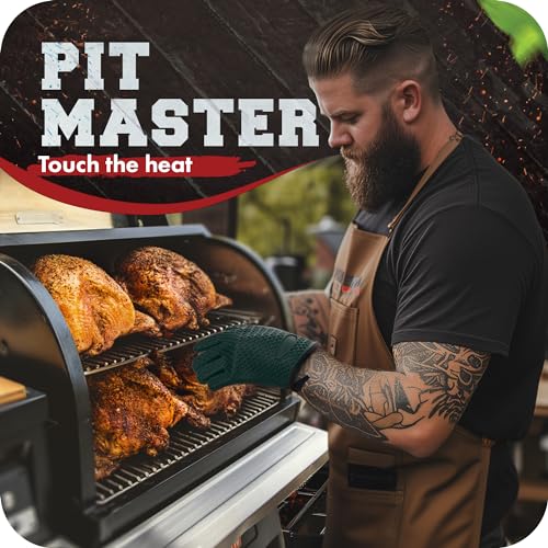 Image of KITCHEN PERFECTION S Silicone Smoker Oven Gloves -Extreme Heat Resistant BBQ Gloves -Handle Hot Food Right on Your Grill Fryer Pit|Waterproof Oven Mitts |Superior Value Set+3 Bonuses