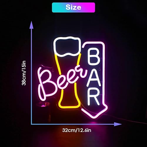 Miniatura 2 de Letrero de neón para barra de cerveza, luces LED de neón para decoración de pared, letreros de bar iluminados para el hogar, bar, carrito,
