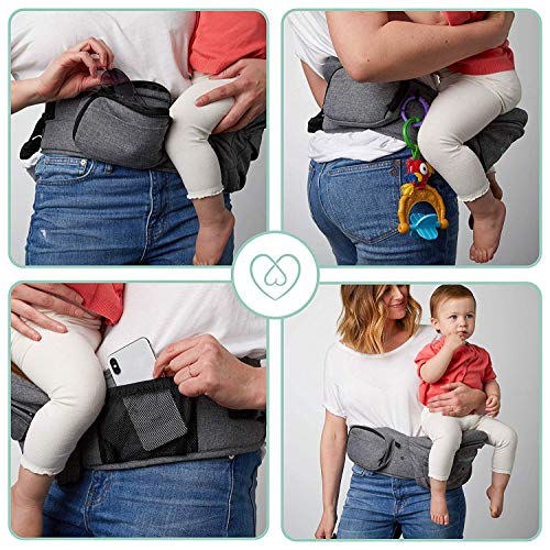 Tushbaby - Safety-Certified Hip Seat Baby Carrier - Mom’s Choice Award Winner, Seen On Shark Tank, Ergonomic Carrier & Extenders For Newborns & Toddlers (Extender, Grey) #TOP5