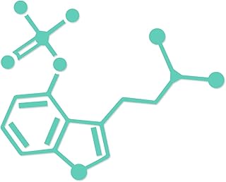 Applicable Pun Mushroom - Psilocybin Naturally Occurring Psychedelic - Chemical Compound Skeletal Formula - Vinyl Decal - Mint 4 Inches Wide