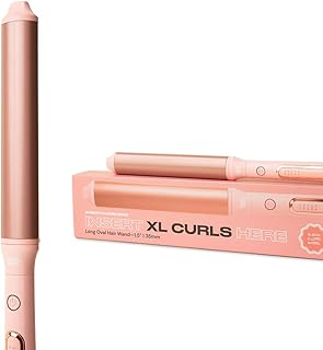 Hair Extra Long Curling Iron with Oval Tourmaline Ceramic Wand & Ionic Technology for Longer, Looser Barrel Curls with a Z-Formation | 8" Long with a Curling Iron Globe & 5 Heat Settings