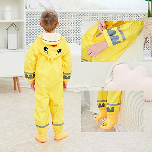 Jshuang Capa de chuva infantil unissex com capuz, estampa Pirnt Wind e impermeável