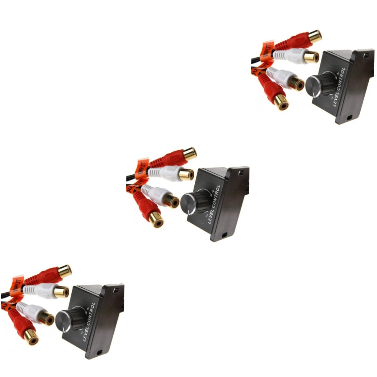 Angoily 3pcs Remote Level Control for Car Audio Bass Gain Control RCA Gain Knob Car Stereo