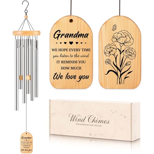 Milcier Gifts for Grandma, Grandma Birthday Gifts, Grandma Wind Chimes, Best Christmas Mothers Day...