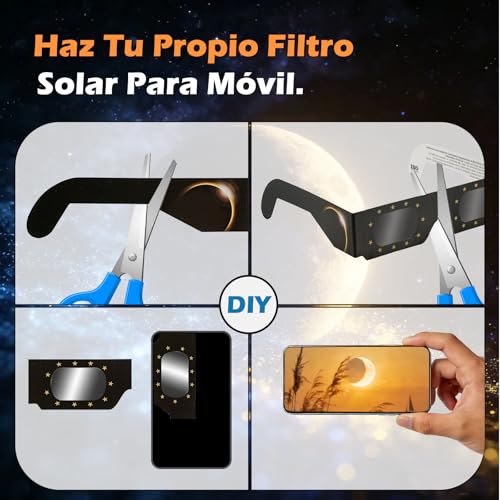 Miniatura 5 de Qiwei Gafas Eclipse Solar Homologadas Qw-Soz3 Pack De 4 , Certificadas En Iso 12312-2, Visores Solares Seguros Para Observación Directa Del Sol, Filtros De Alta Definición