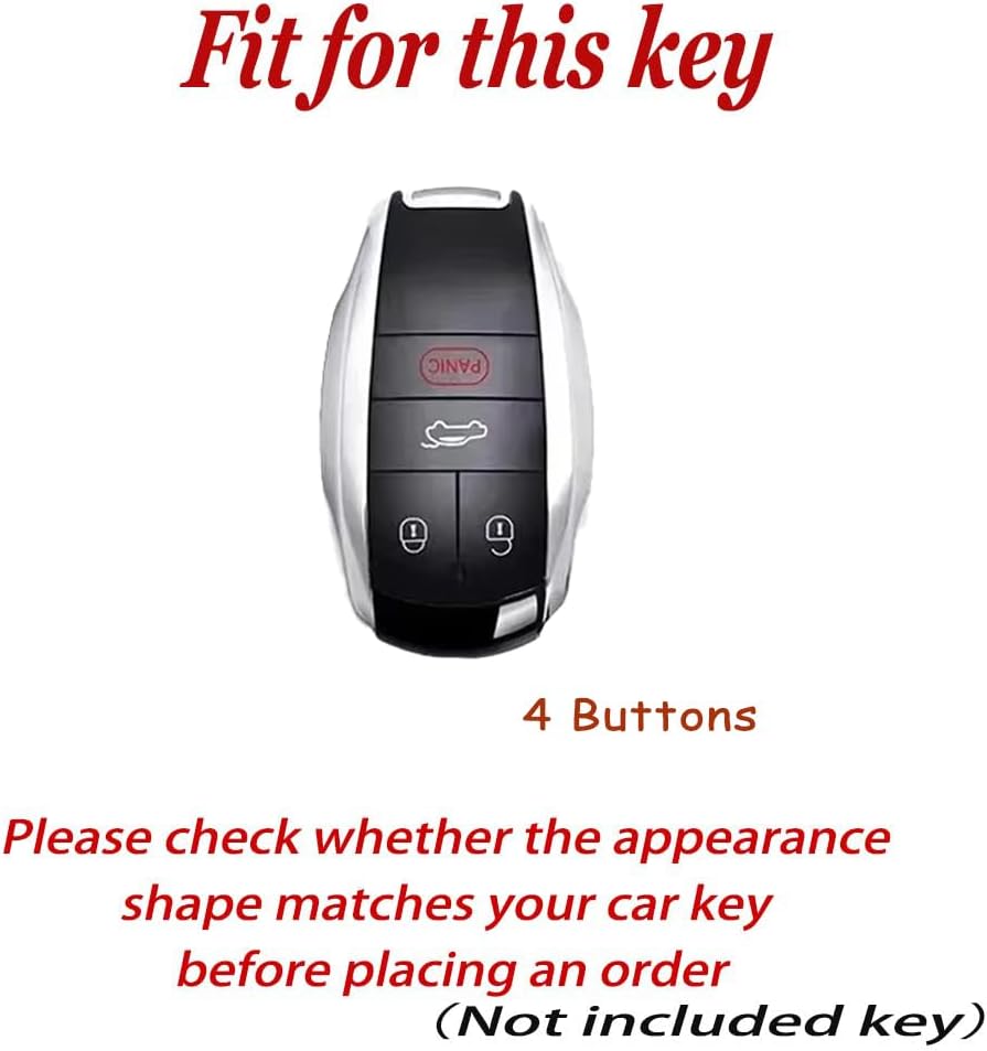 Hand Sewn Leather Fit for Bentley Key Fob Cover Compatible with Bentley Bentayga Flying Spur Continental GT 2018-2024 Decorative Keychain 360 Degree Protector Key Holder Black