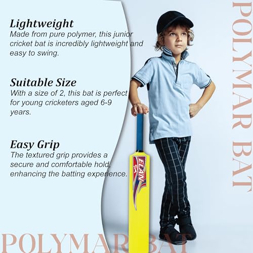 Image of Elan Polymer Cricket Bat, Size 2, Kids Sports Equipment